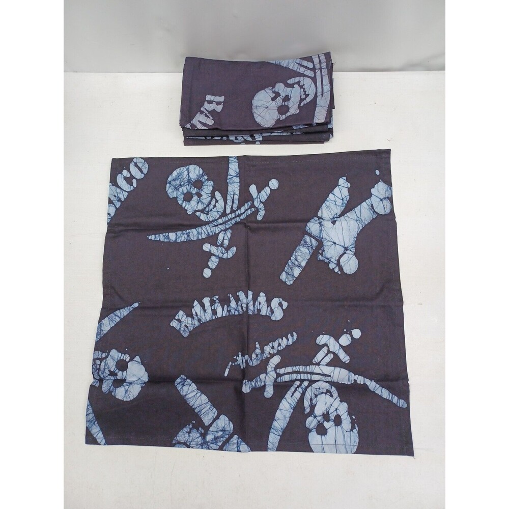 Set of 8 Cloth Napkins For Halloween pumpkin ghost spider skull Pirates